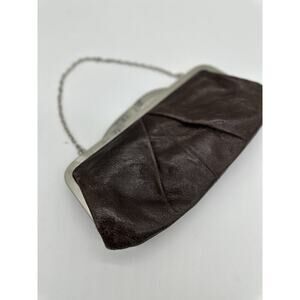 Hobo International Hayley Leather Satchel Clutch Purse Chain Strap Brown Vintage